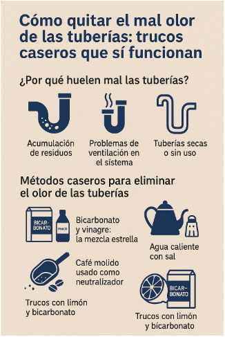 Quitar el mal olor de las tuberías