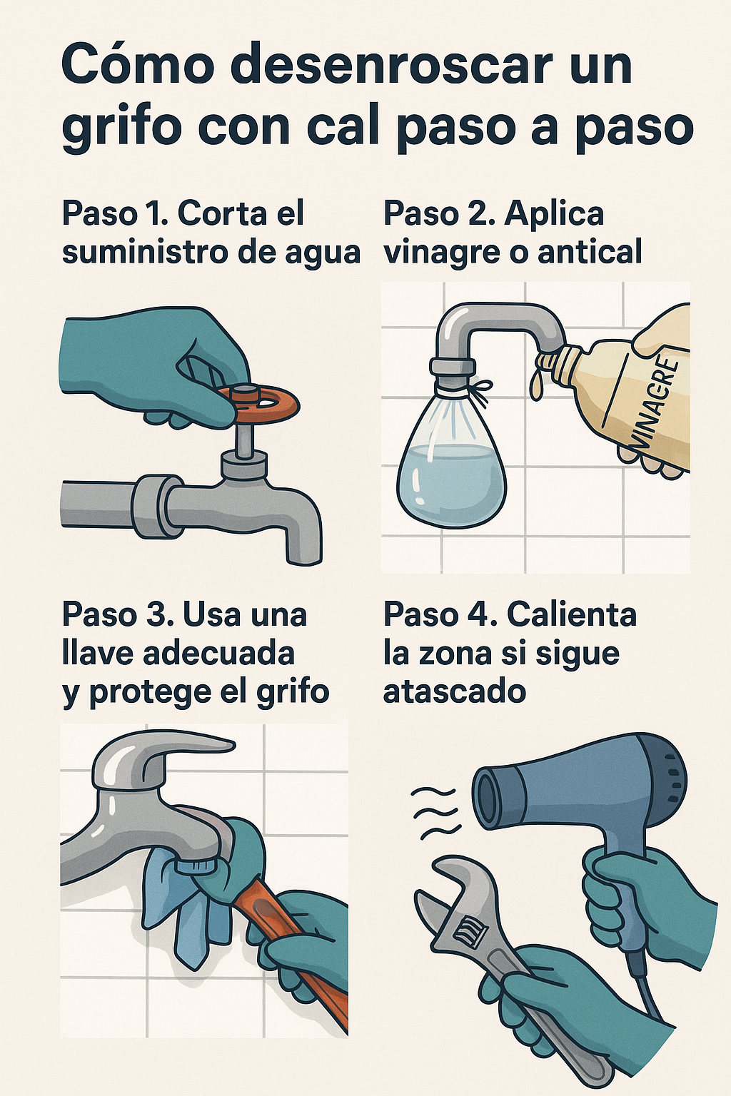 desenroscar un grifo con cal