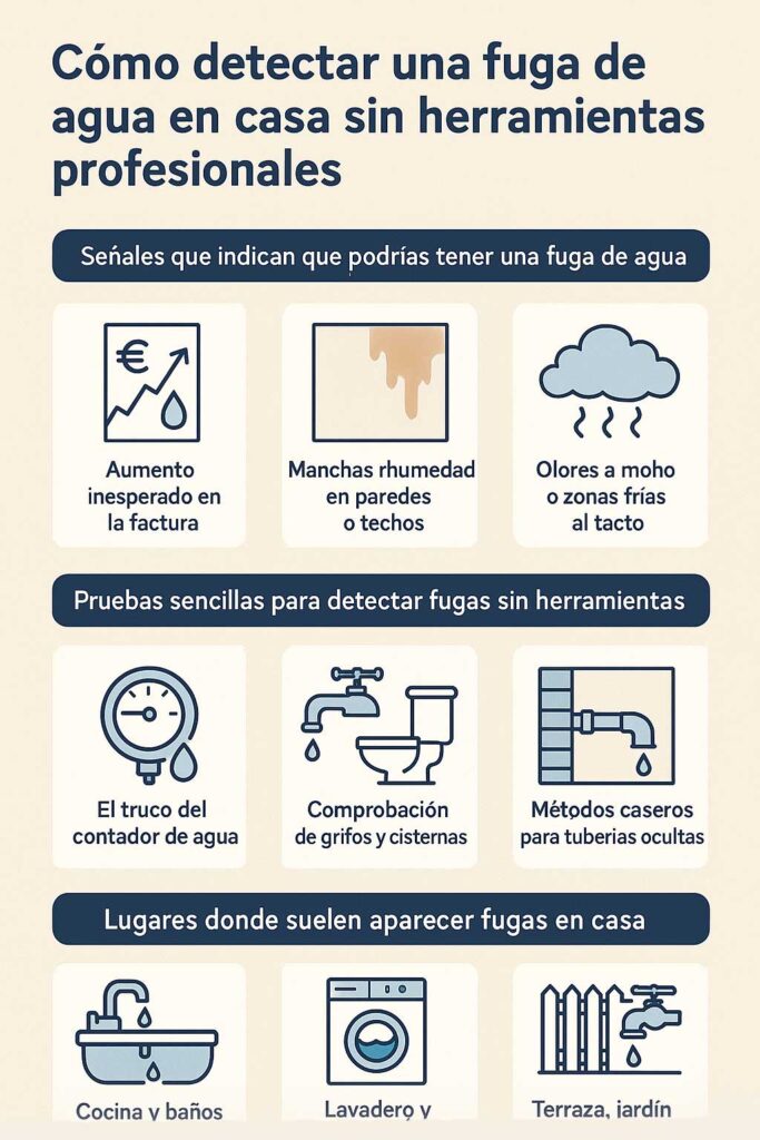 Cómo detectar una fuga de agua en casa sin herramientas profesionales 2 Detectar una fuga de agua en casa sin herramientas profesionales