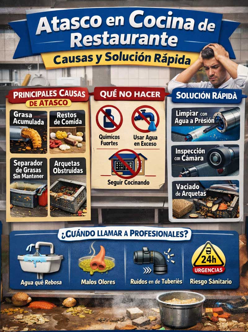 Atasco en cocina de restaurante: causas y solución rápida 2 atasco en cocina de restaurante