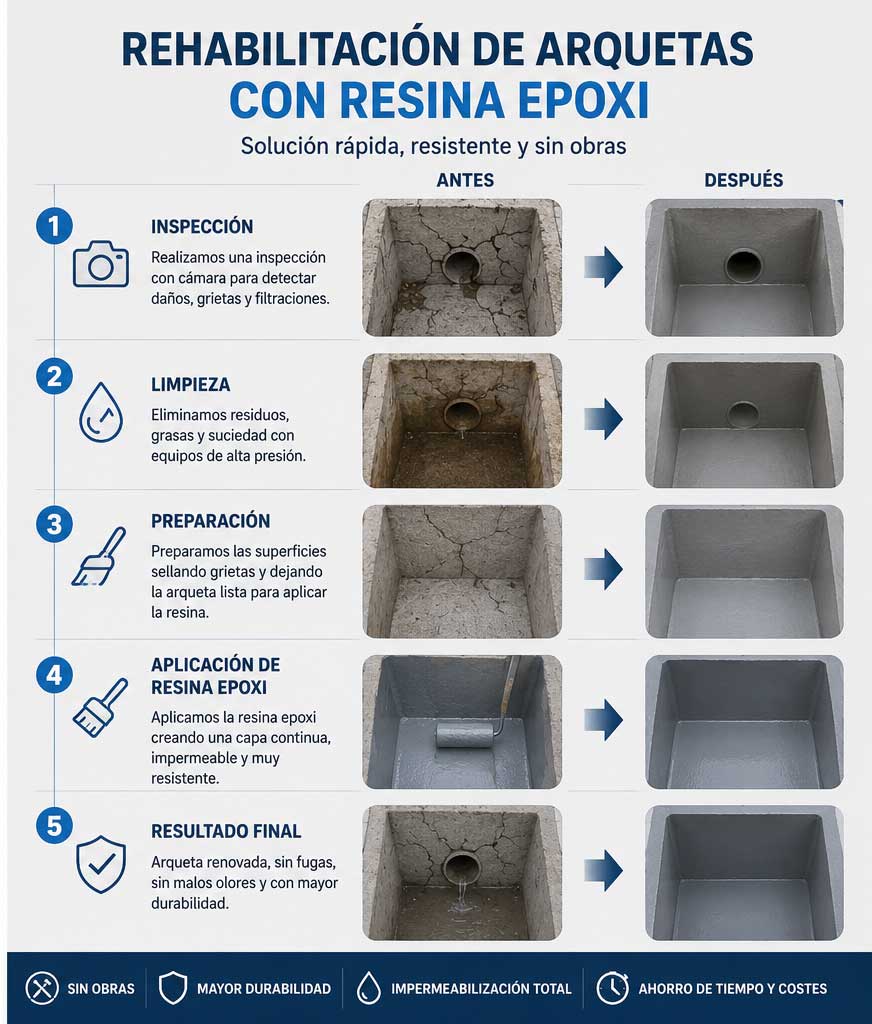 Rehabilitacion de arquetas con resina epoxi: solución rápida, resistente y sin grandes obras 2 rehabilitacion de arquetas con resina epoxi