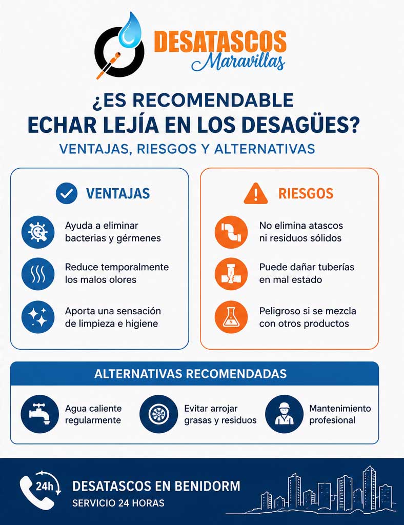 ¿Es recomendable echar lejía en los desagües? 2 echar lejia en los desagues